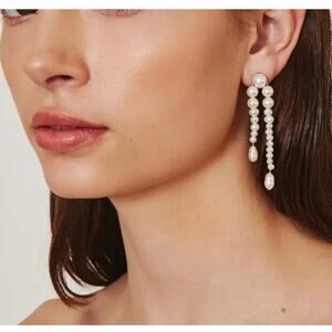 Chan Luu Freshwater Pearl Drop Waterfall Earrings Long Dangle NEW